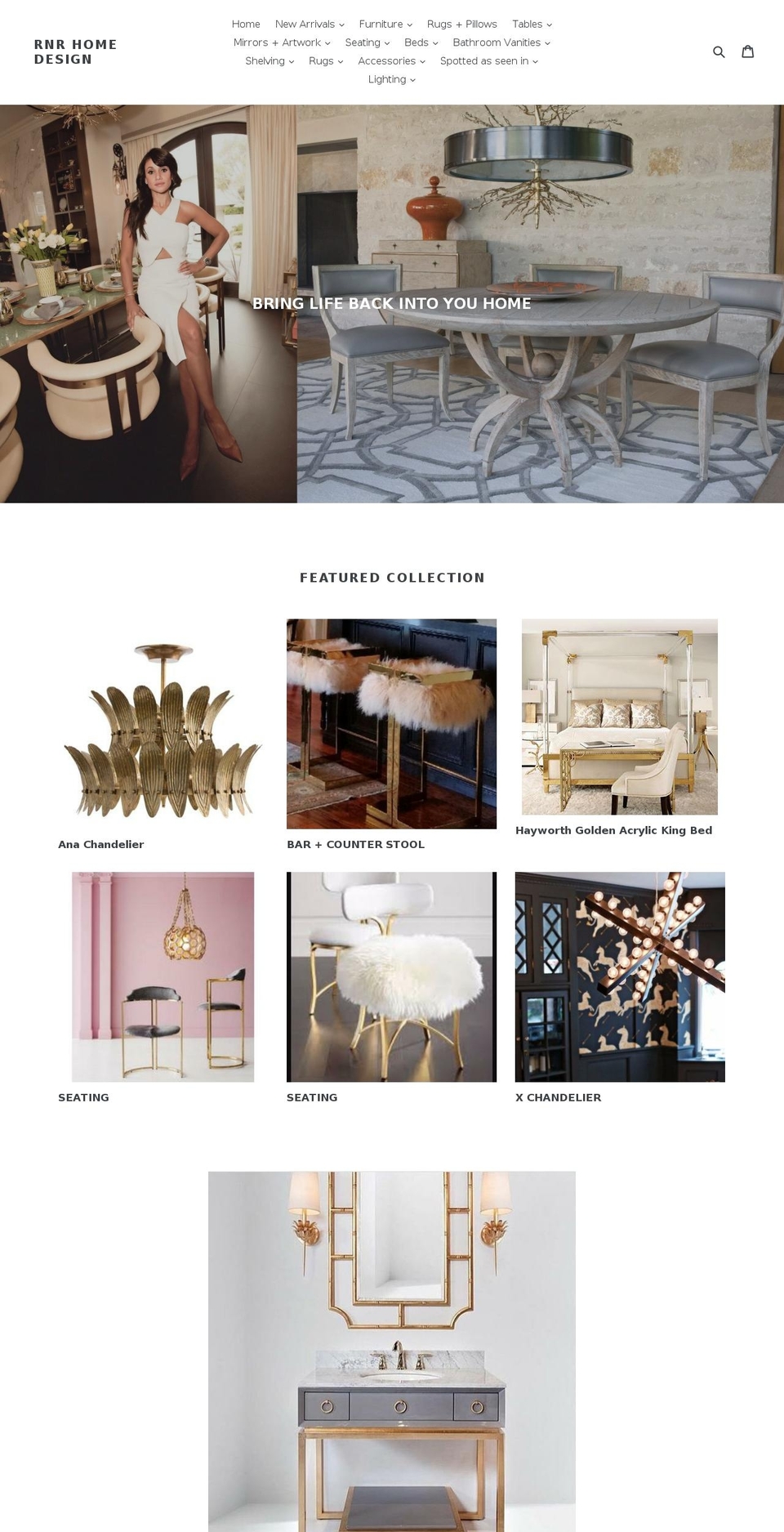 rnrdesigngroup.com shopify website screenshot