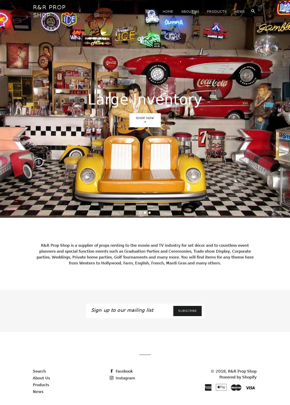 rnrpropshop.com shopify website screenshot