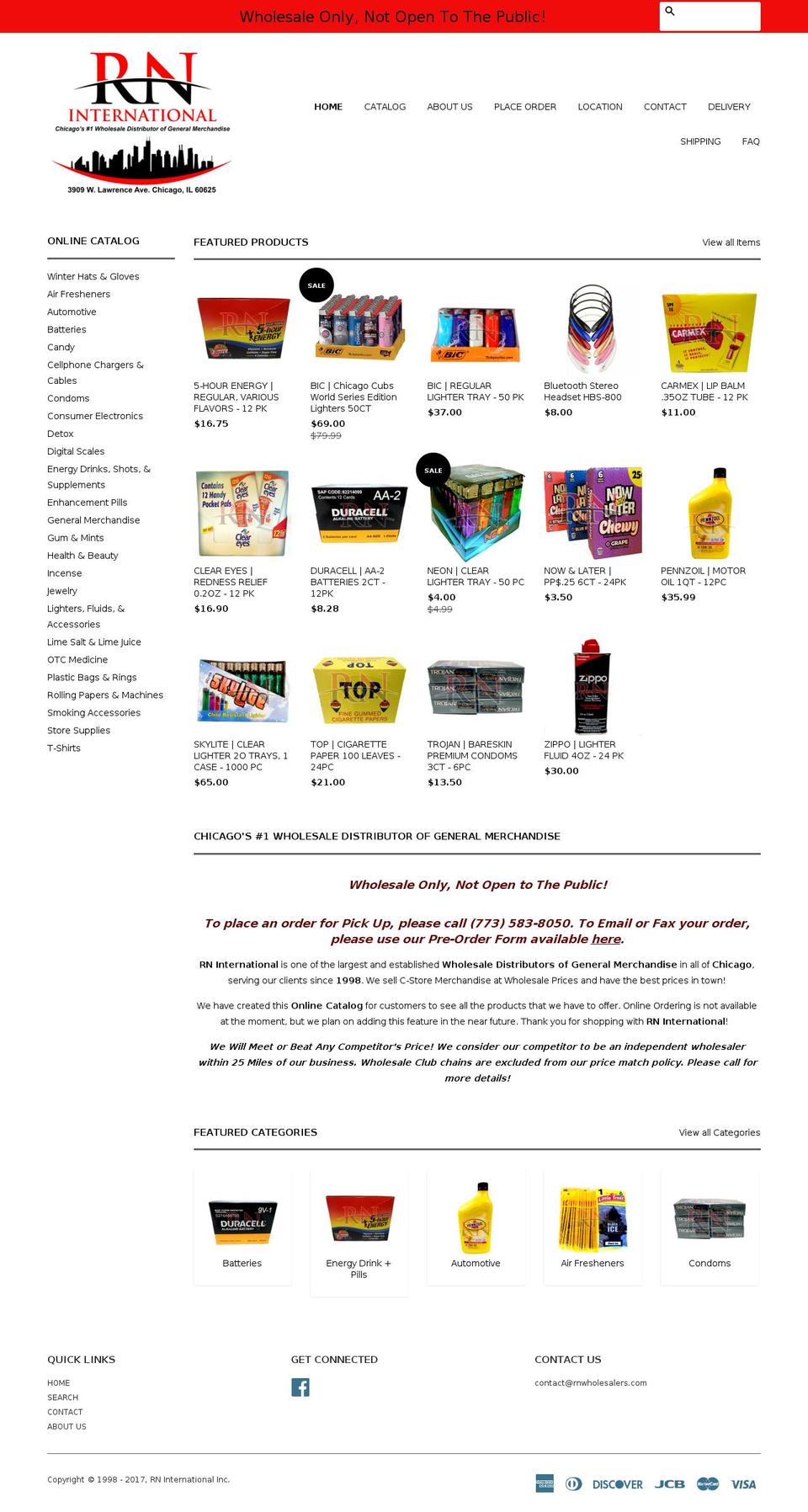 rnwholesalers.com shopify website screenshot