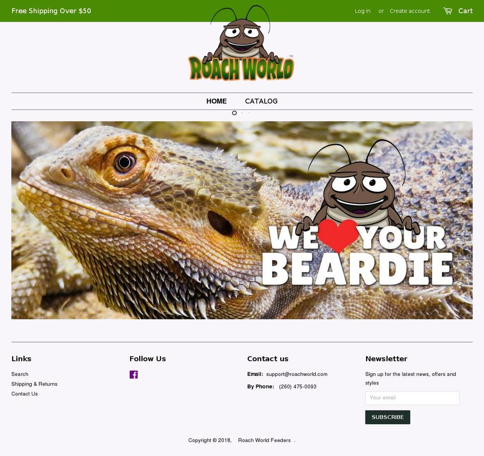 roachworld.com — Shopify storefront screenshot
