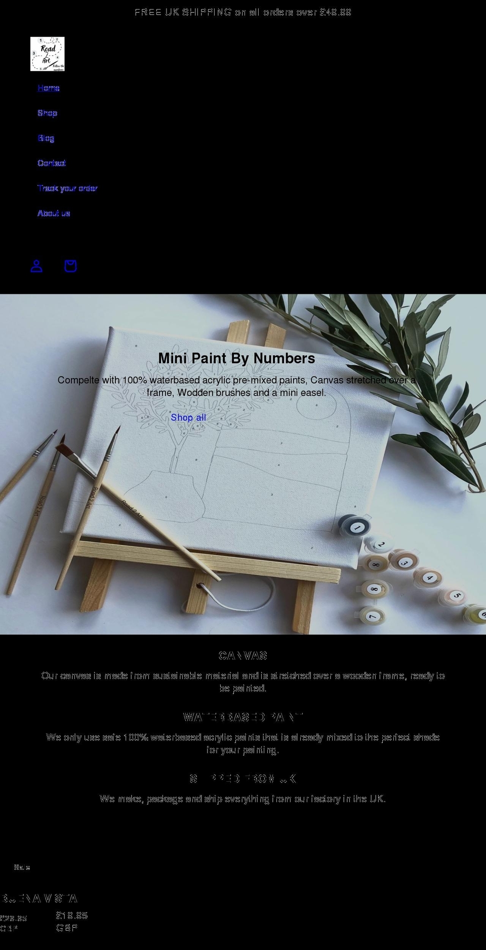 road2art.com shopify website screenshot