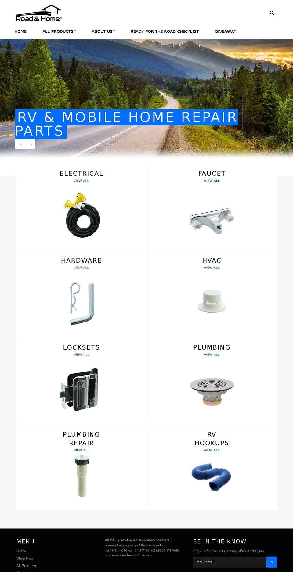 roadandhome.org shopify website screenshot