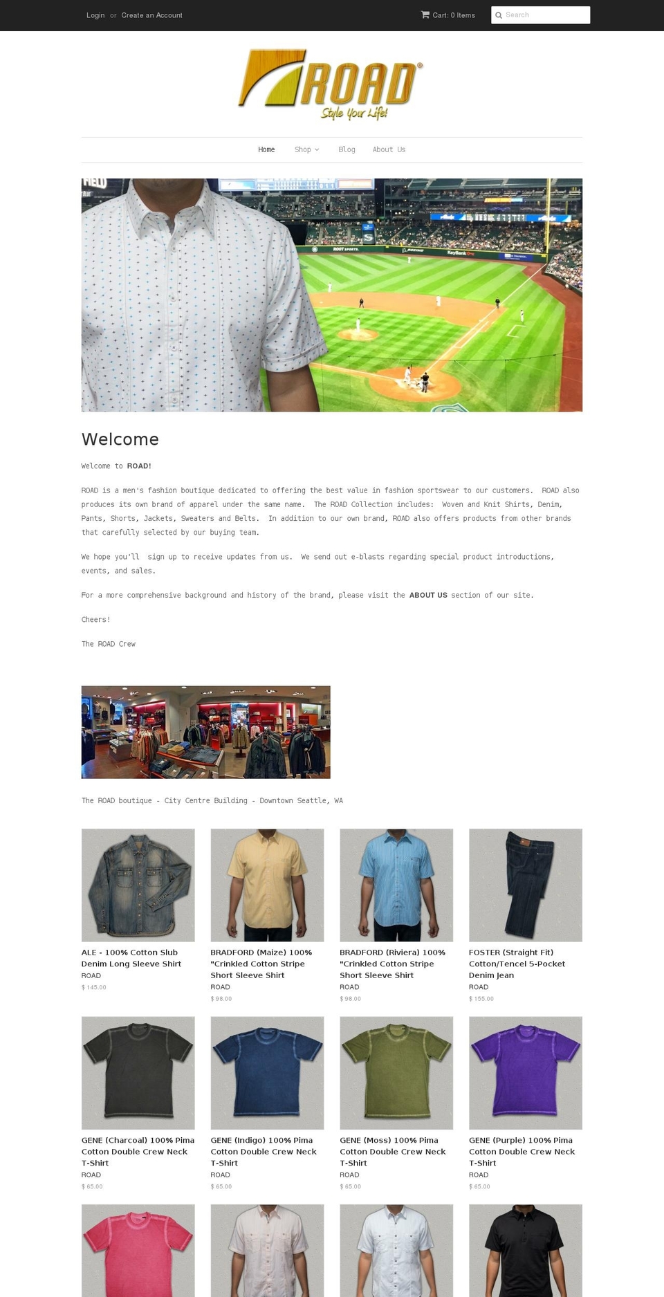 roadapparel.com shopify website screenshot