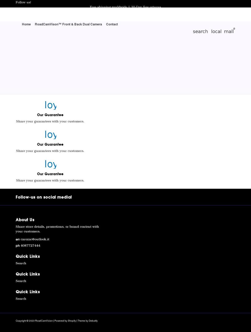 roadcamvision.com shopify website screenshot