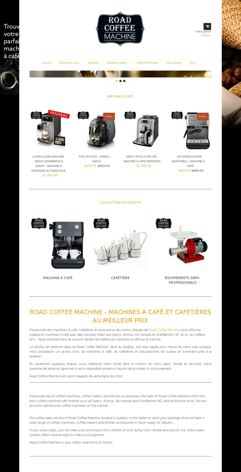 Road Coffee Machine Shopify theme site example roadcoffeemachine.ca
