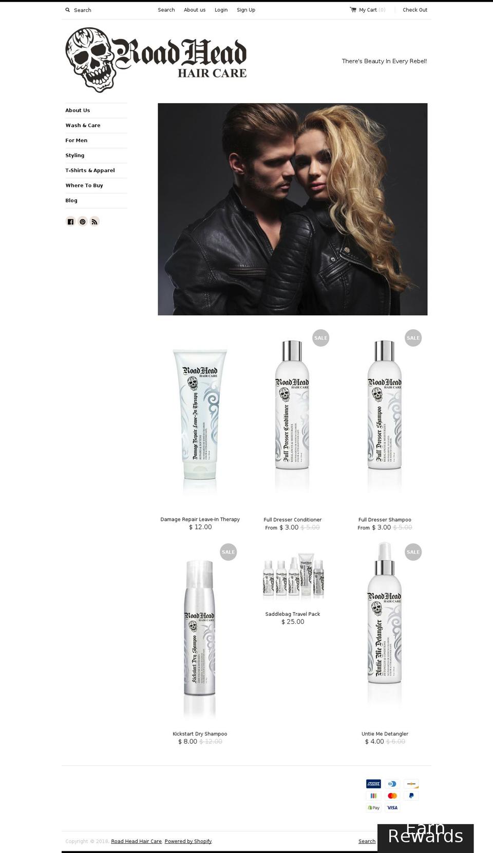 roadheadhaircare.com — Shopify storefront screenshot