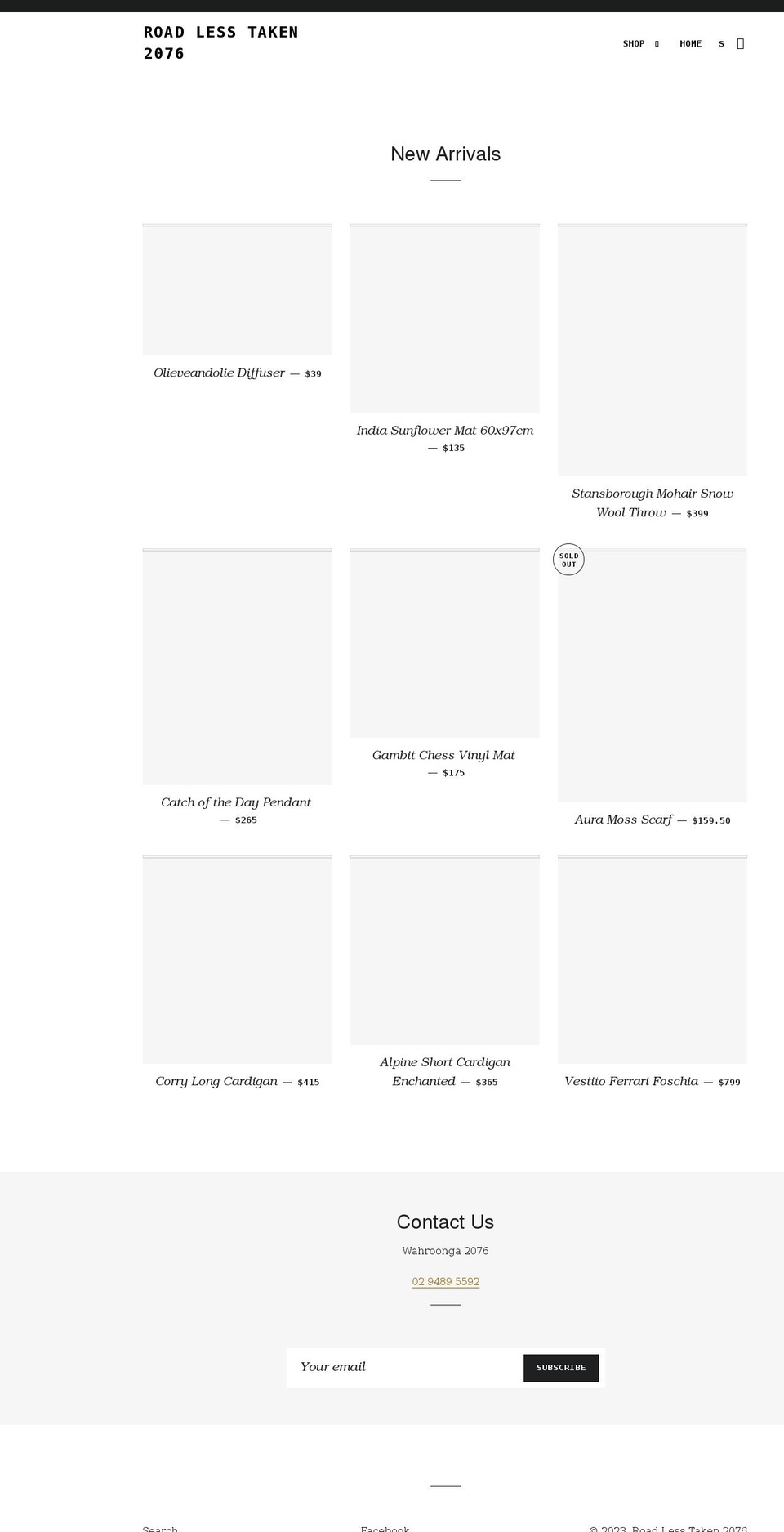 roadlesstaken.com.au shopify website screenshot