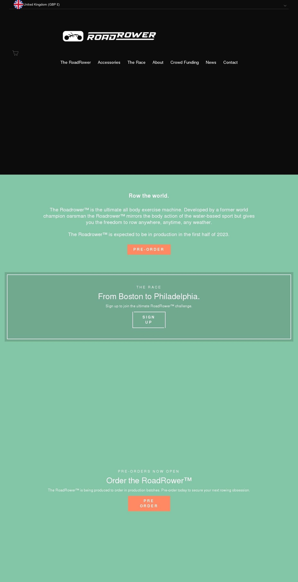 roadrower.com shopify website screenshot