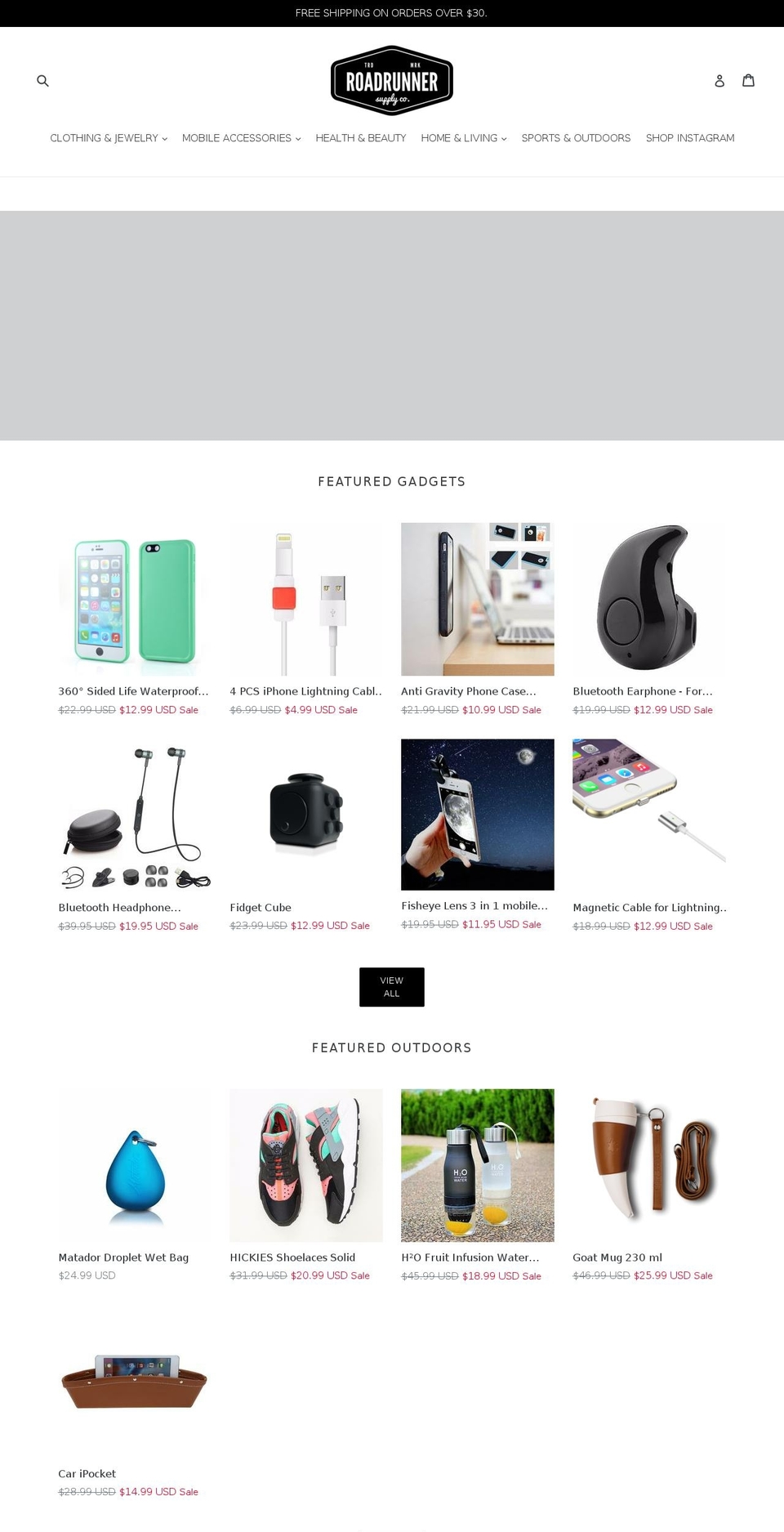 roadrunnerhome.com shopify website screenshot
