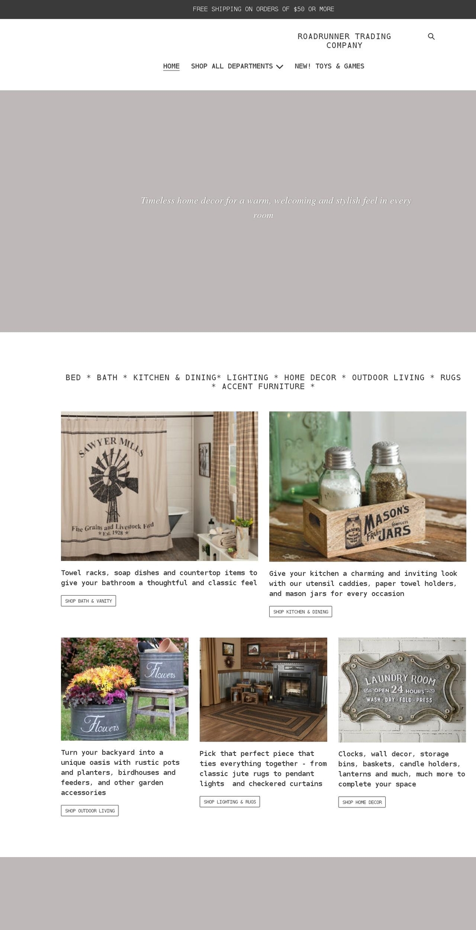 roadrunnertradingco.com shopify website screenshot