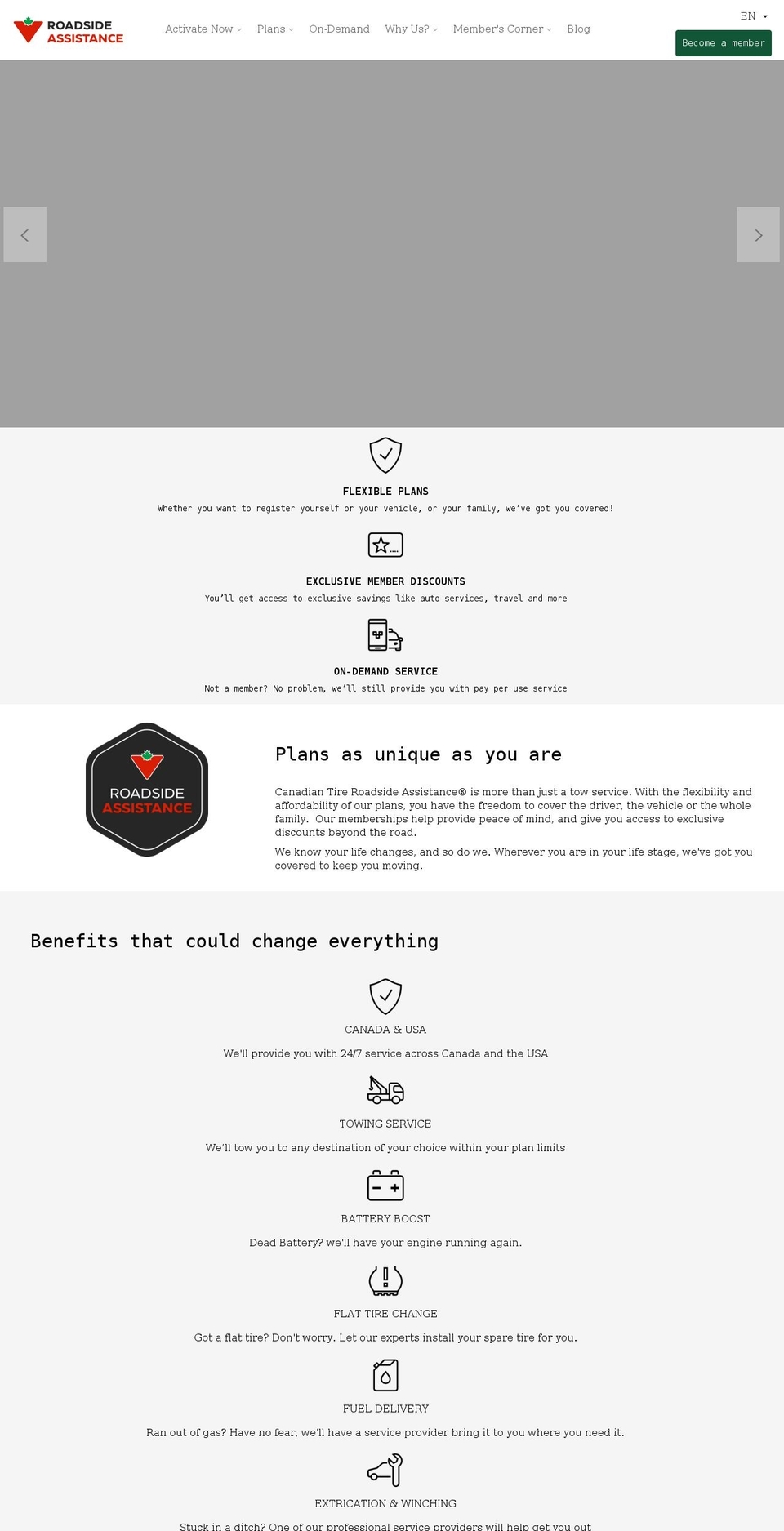 roadsideassistance.canadiantire.ca shopify website screenshot