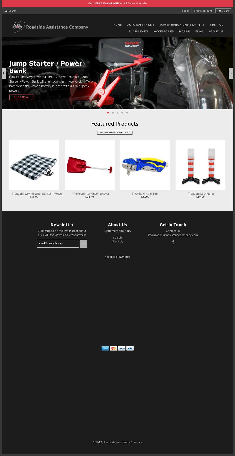 roadsideassistancecompany.net shopify website screenshot