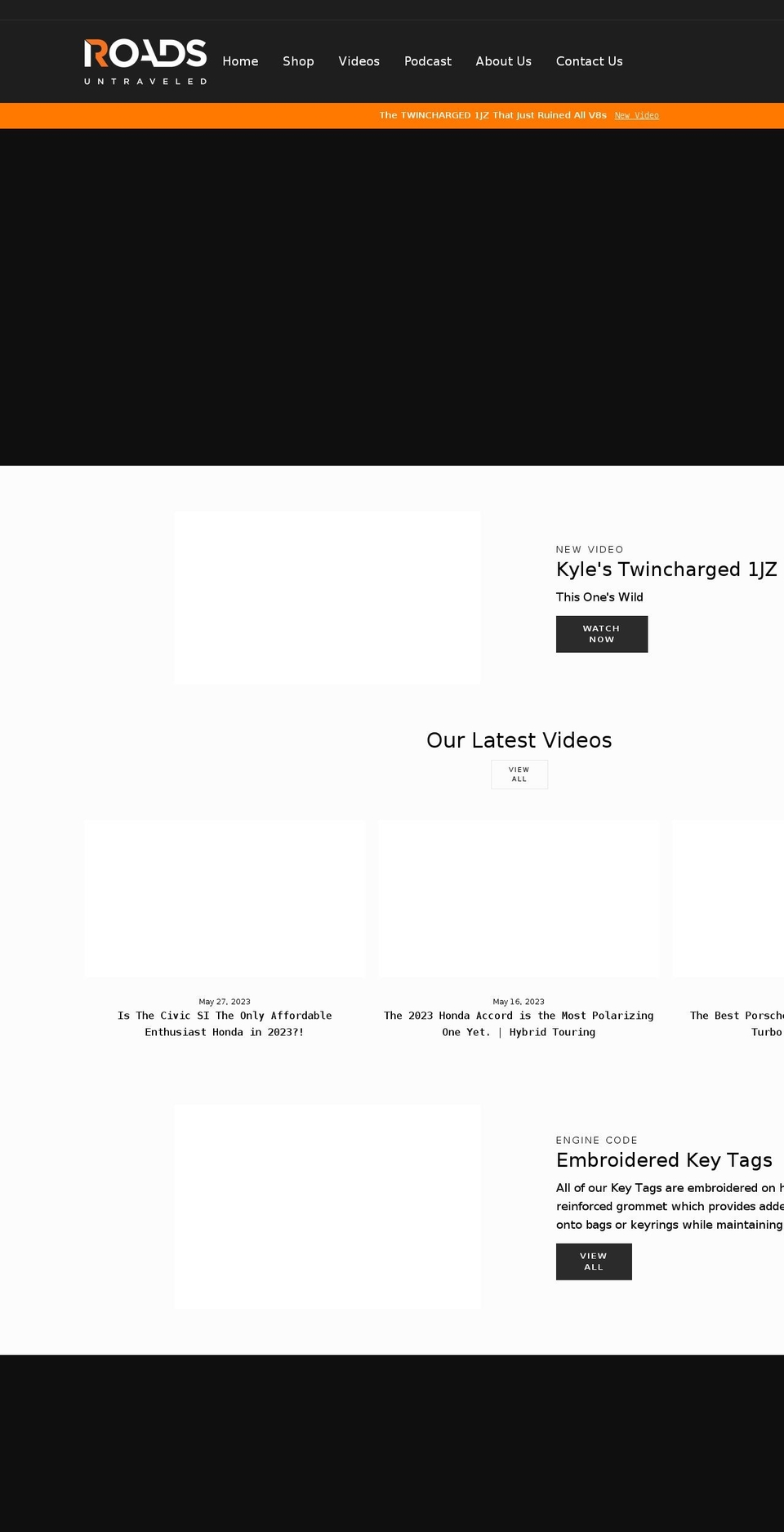 roadsuntraveled.com shopify website screenshot