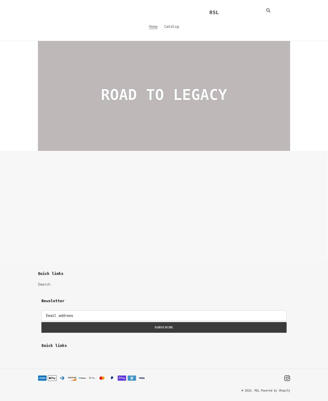 roadtolegacy.shop shopify website screenshot