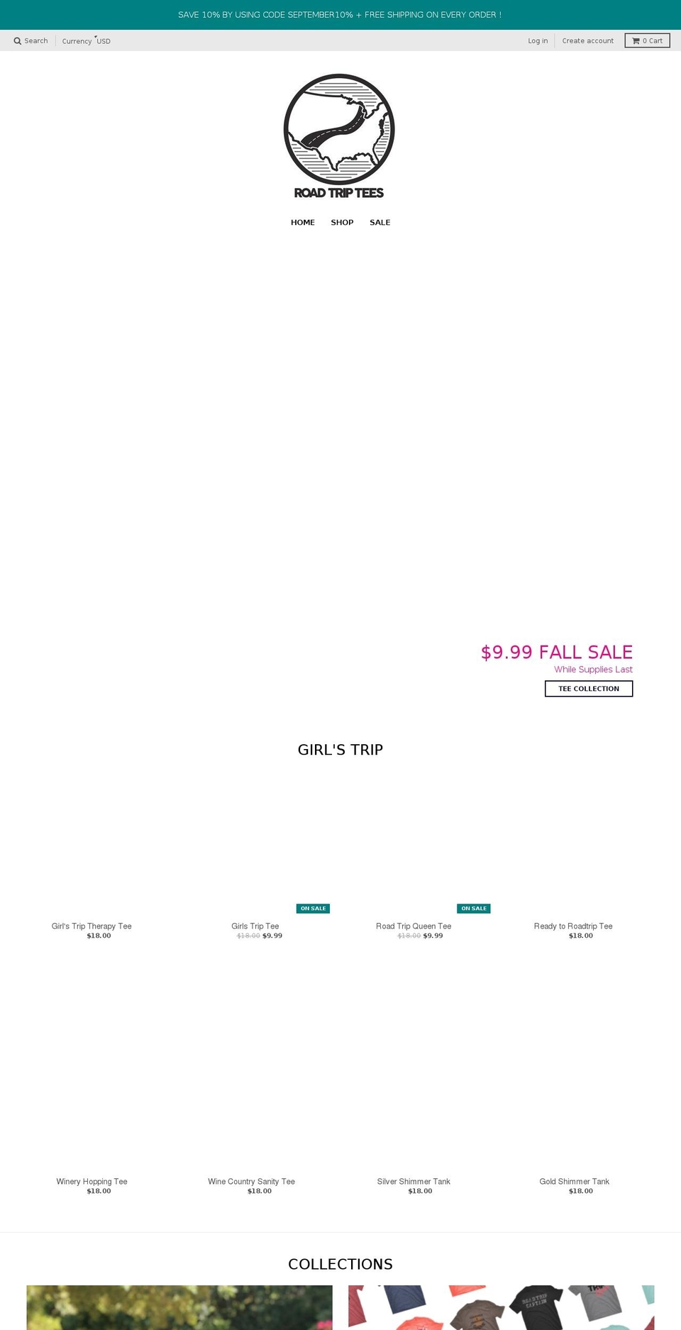 roadtriptees.com — Shopify storefront screenshot
