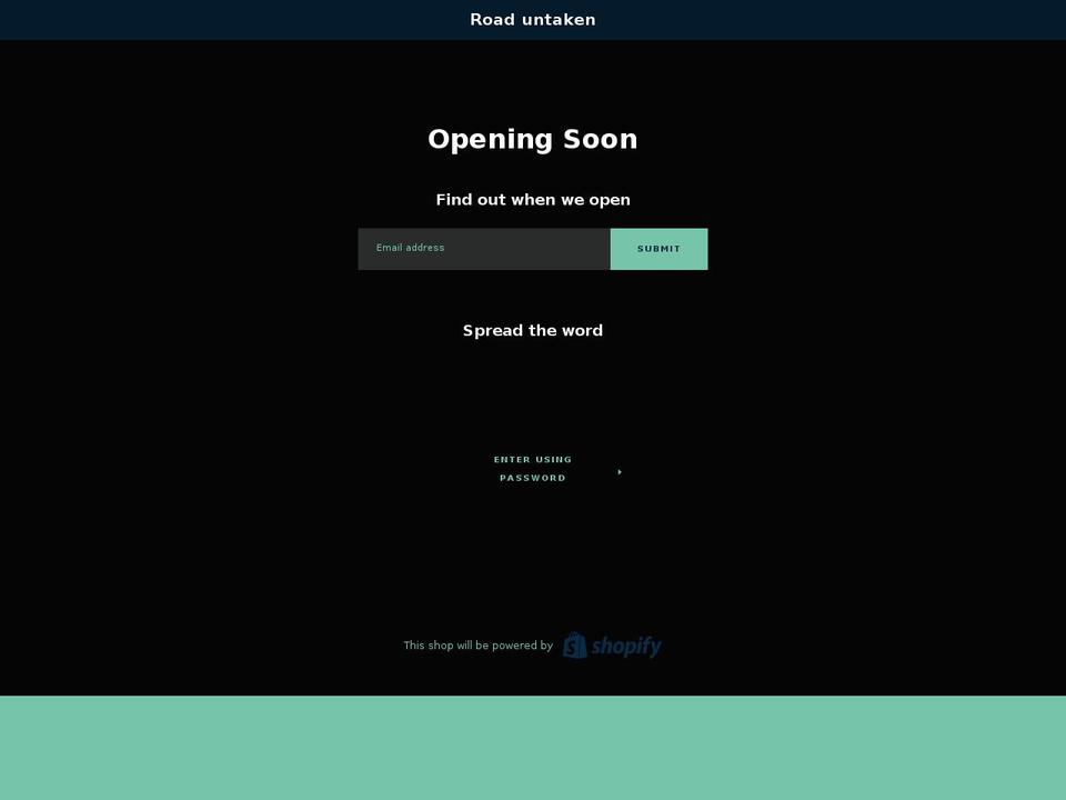 roaduntaken.com — Shopify storefront screenshot