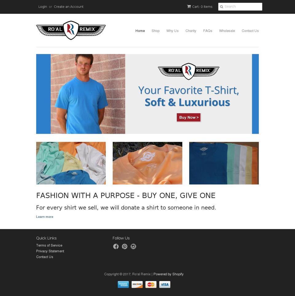 roalremix.com shopify website screenshot