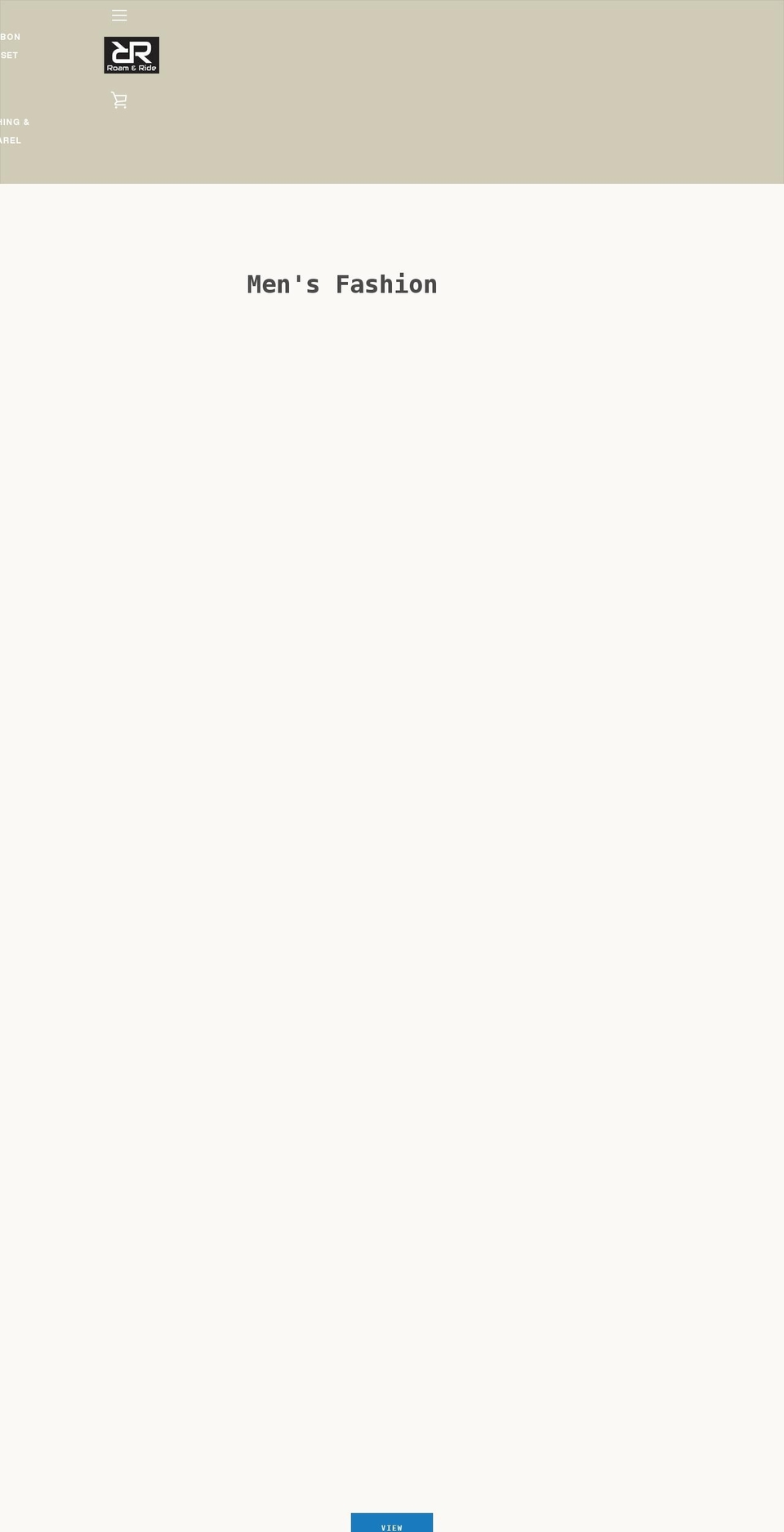 roamandride.co.uk shopify website screenshot