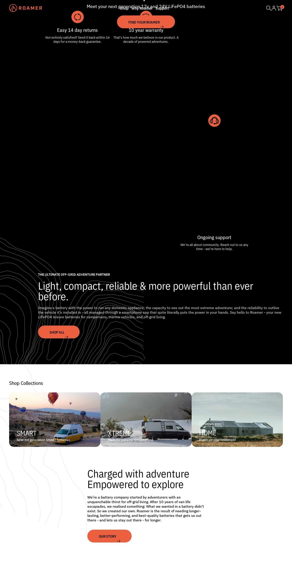 roamer.com shopify website screenshot