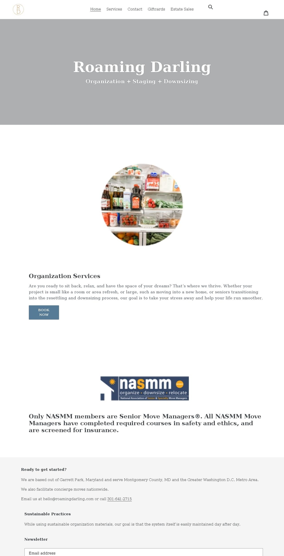 roamingdarling.com shopify website screenshot