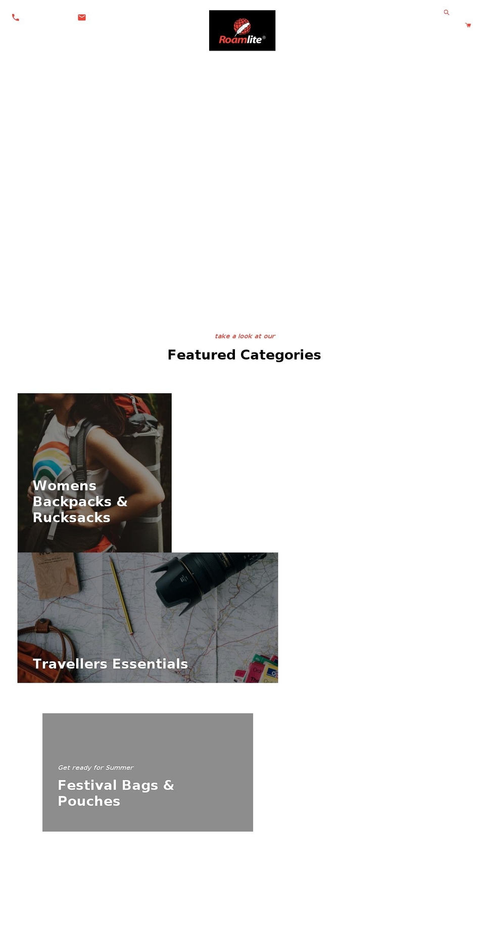 roamlite.com shopify website screenshot