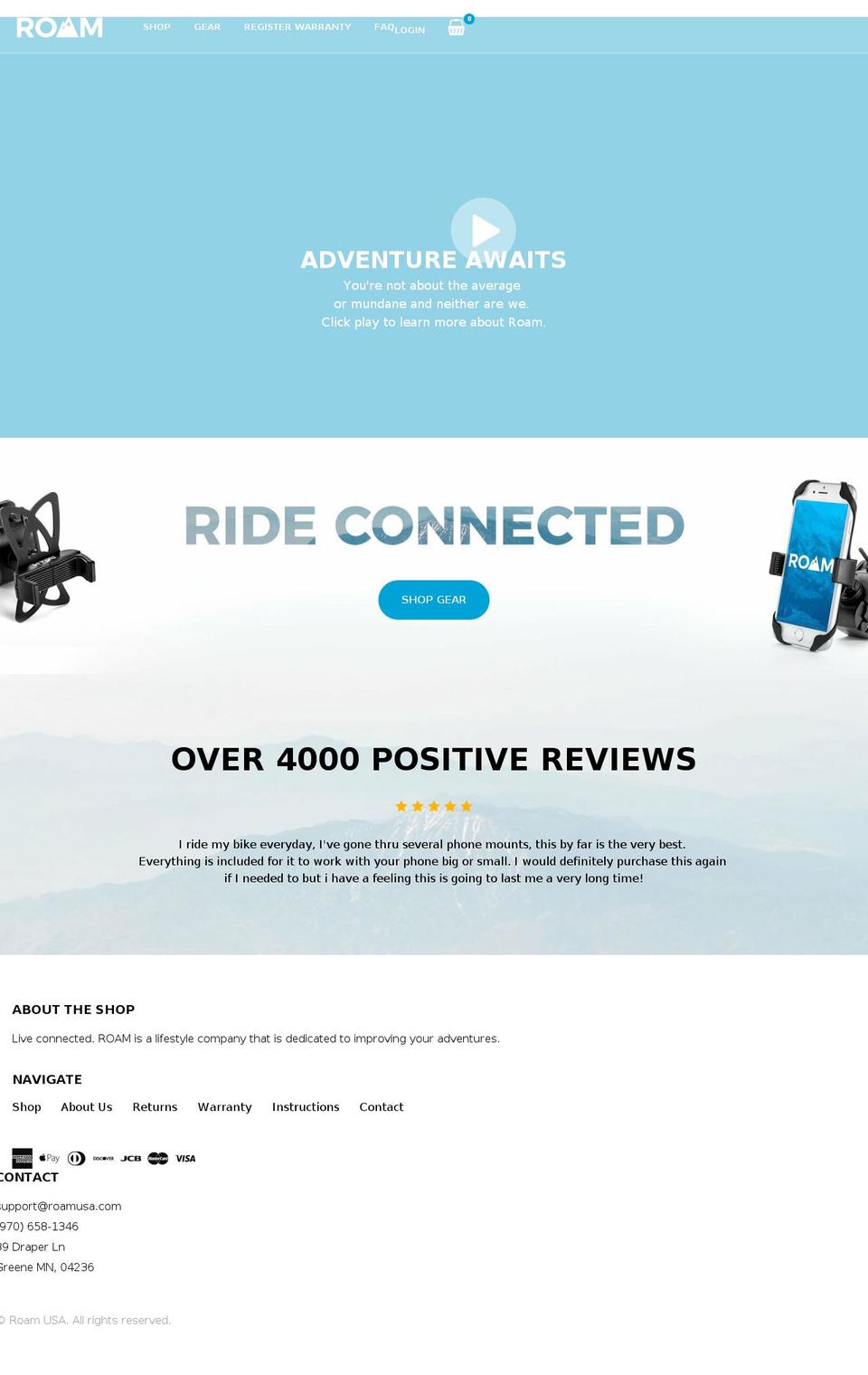 roamusa.com — Shopify storefront screenshot