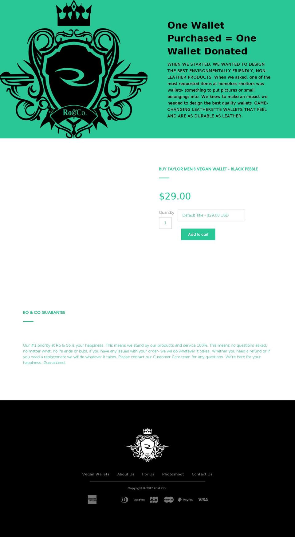 roandcompany.com shopify website screenshot