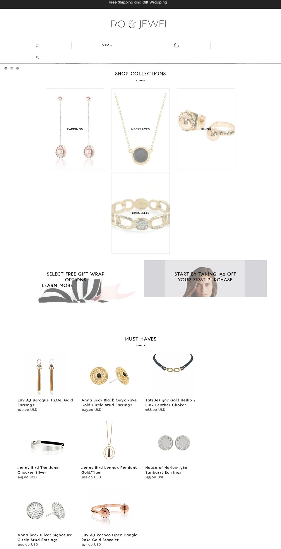 roandjewel.com shopify website screenshot
