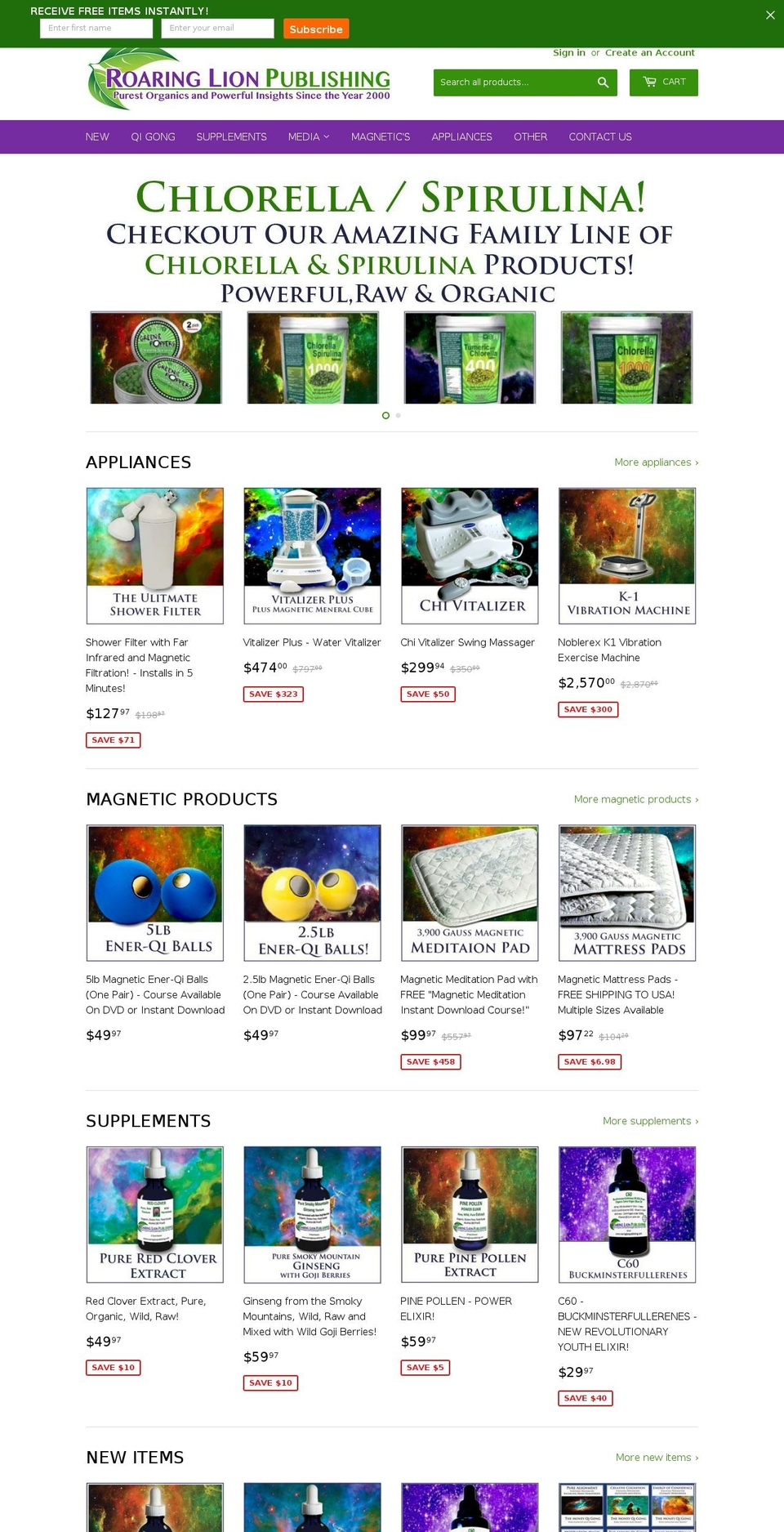 roaringlionpublishing.com shopify website screenshot