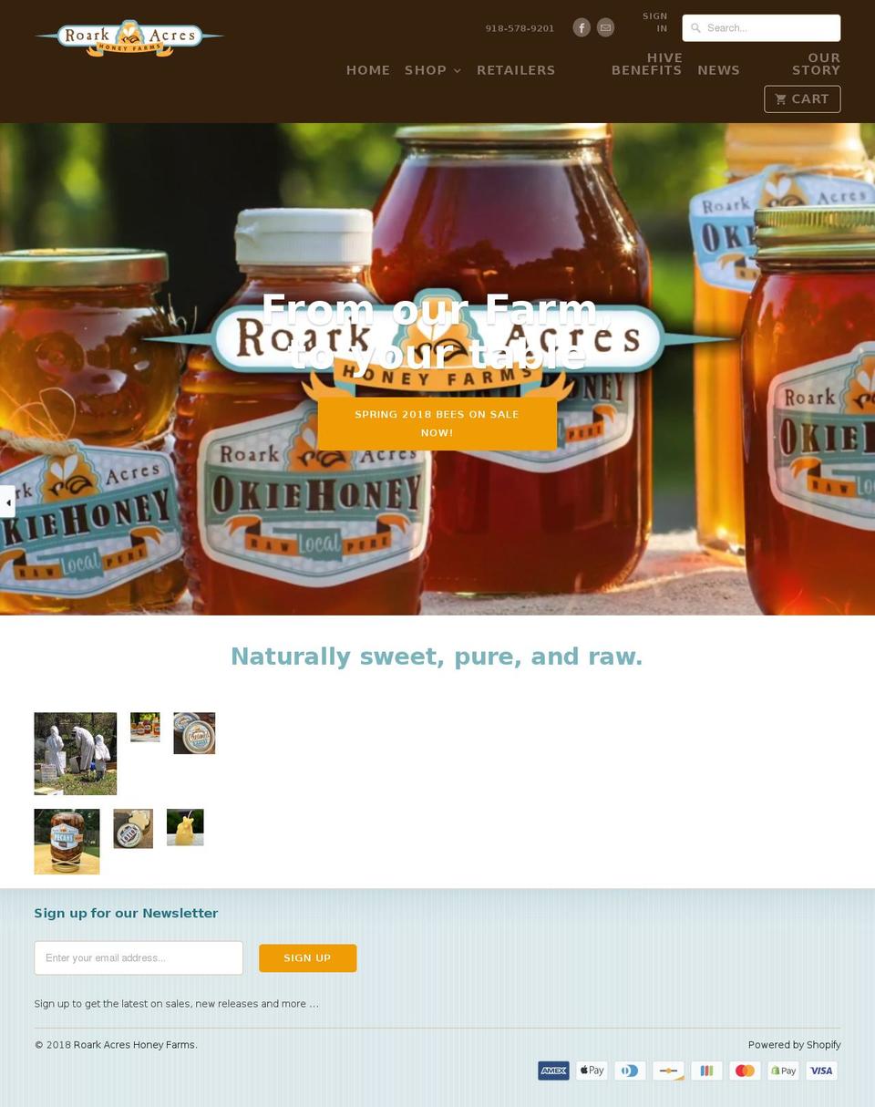 roarkacres.com shopify website screenshot