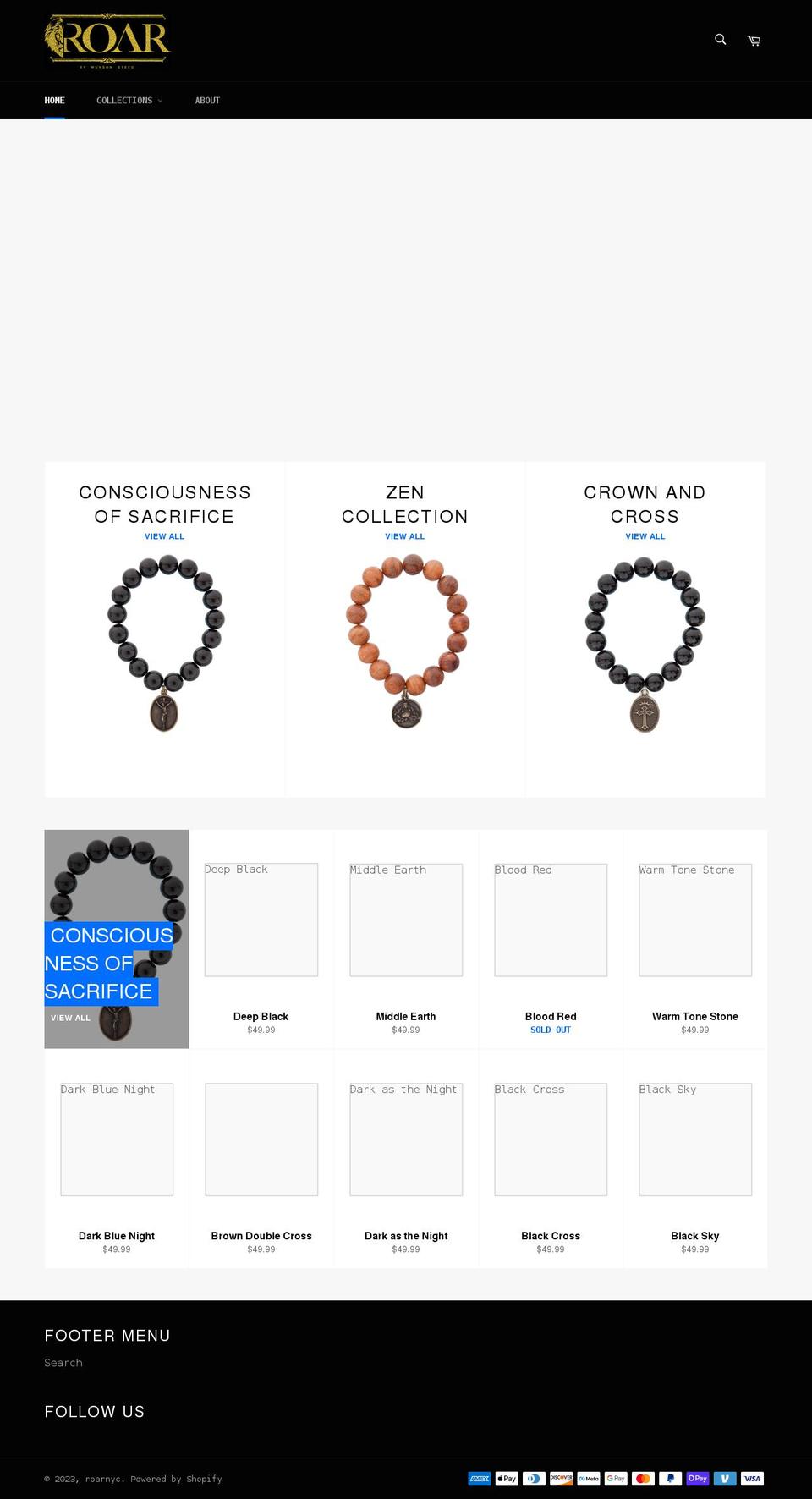 roarnyc.com shopify website screenshot