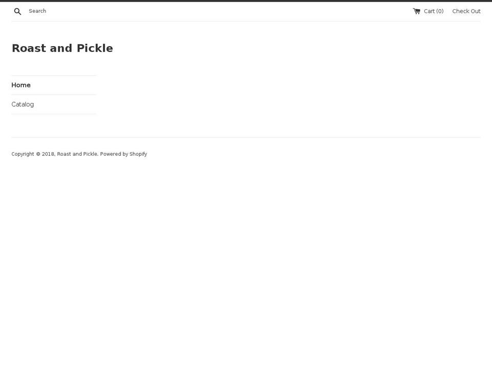 roastandpickle.com — Shopify storefront screenshot
