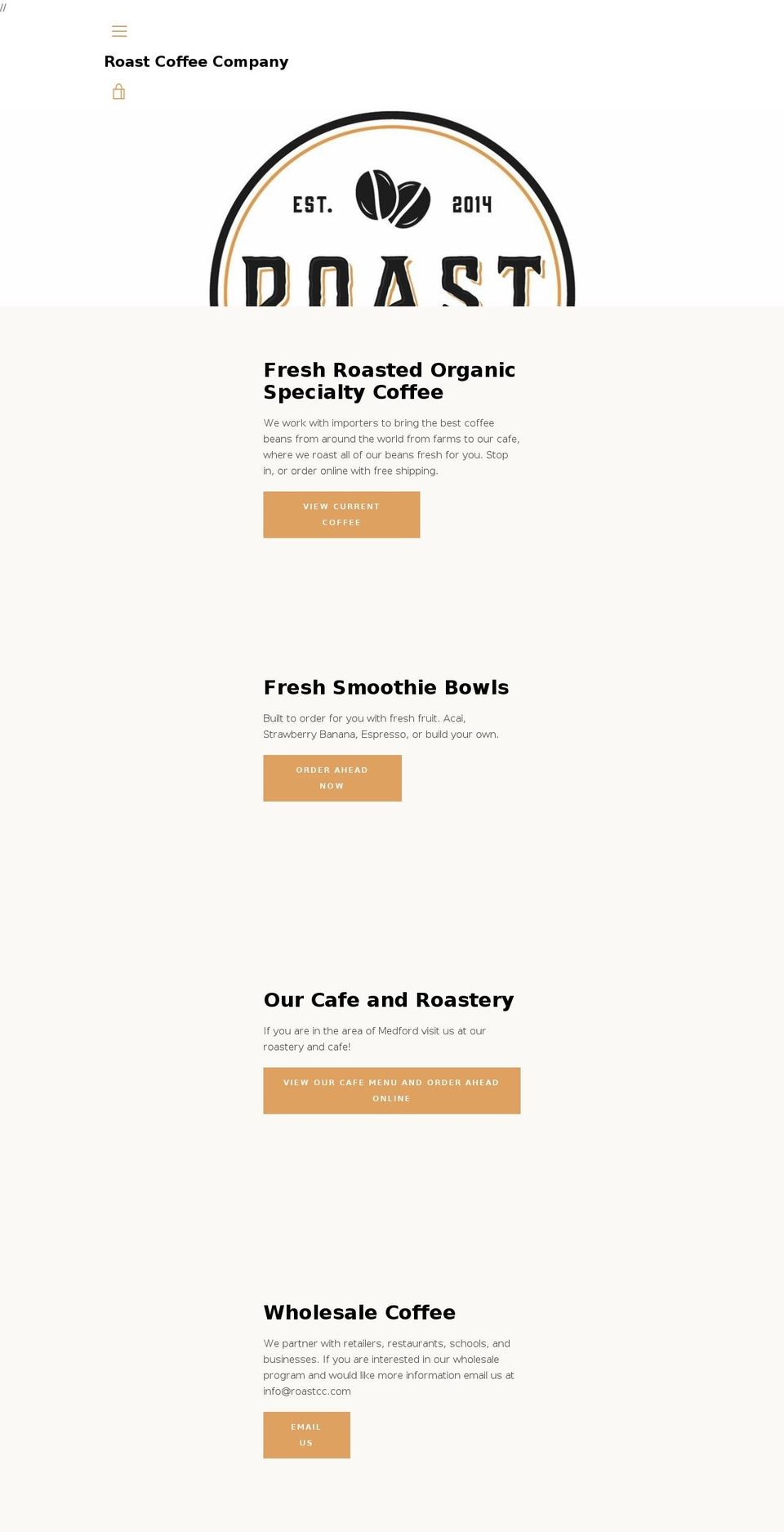 roastcc.com — Shopify storefront screenshot
