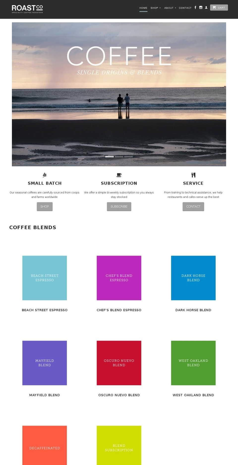 roastco.com shopify website screenshot
