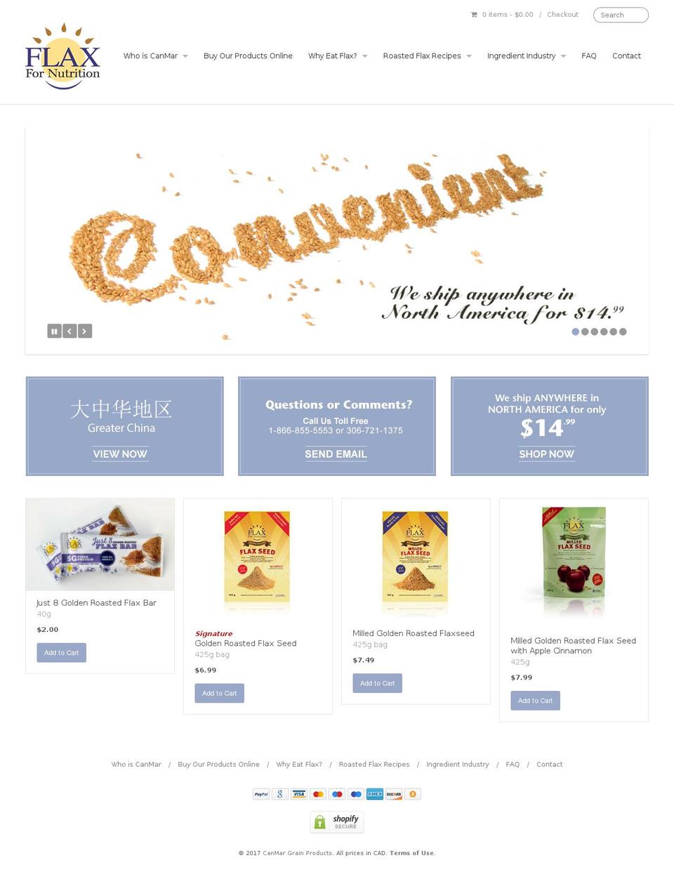 roastedflax.com shopify website screenshot