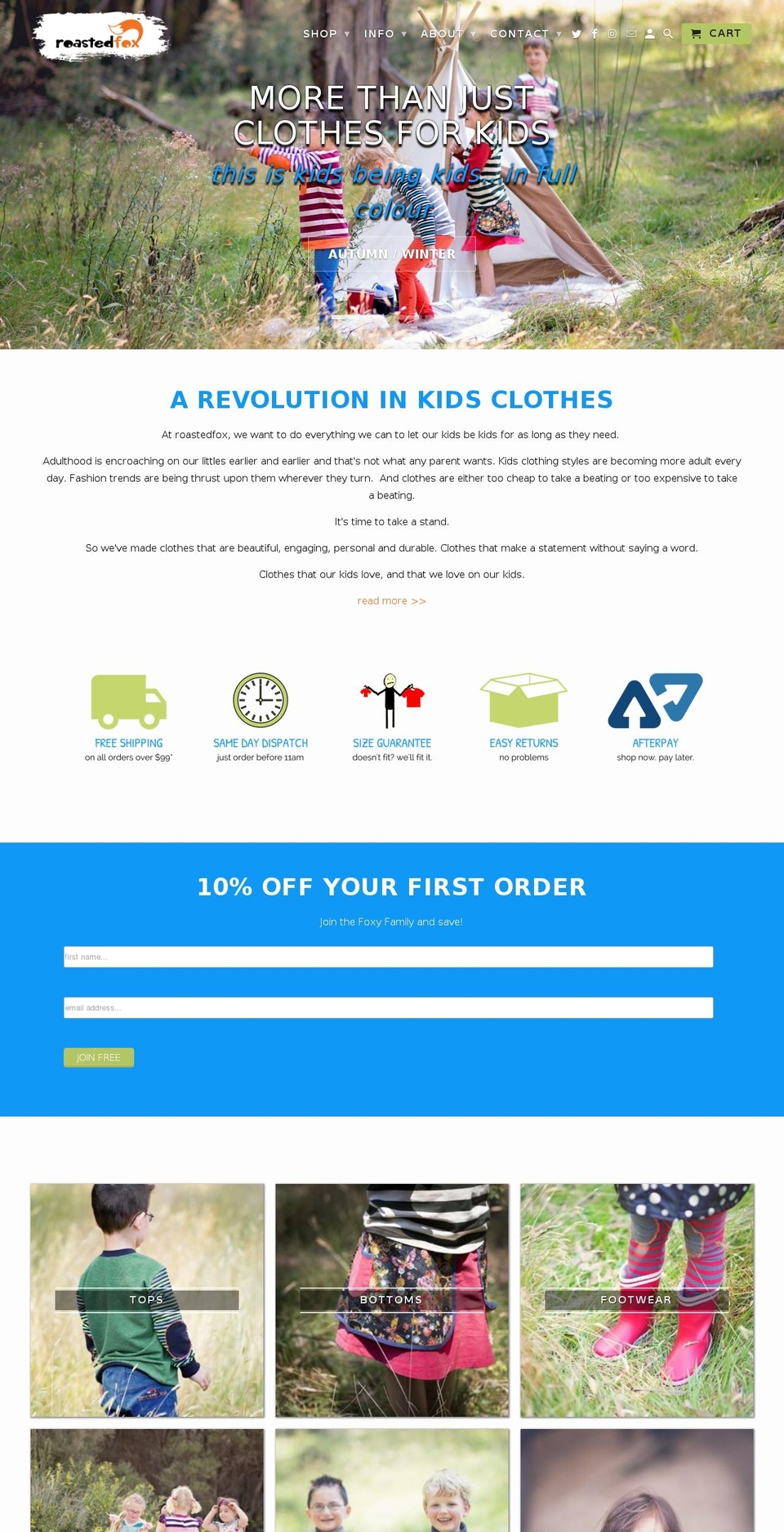 roastedfox.com.au shopify website screenshot