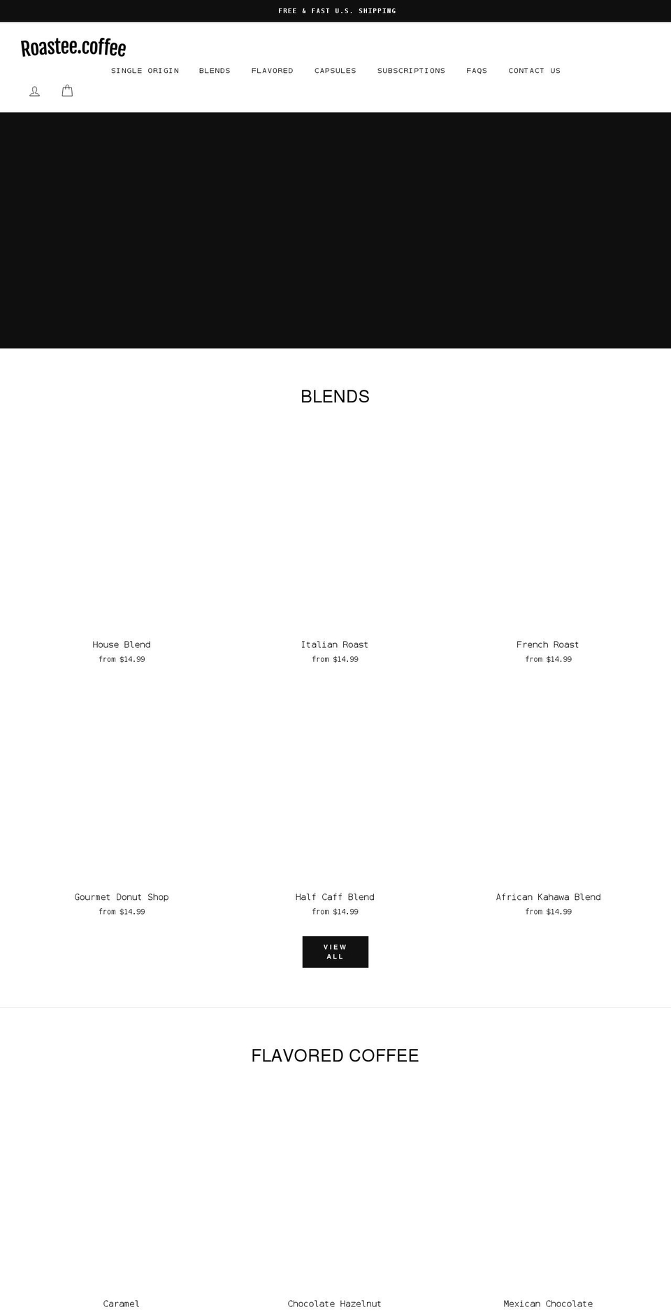 roastee.coffee shopify website screenshot