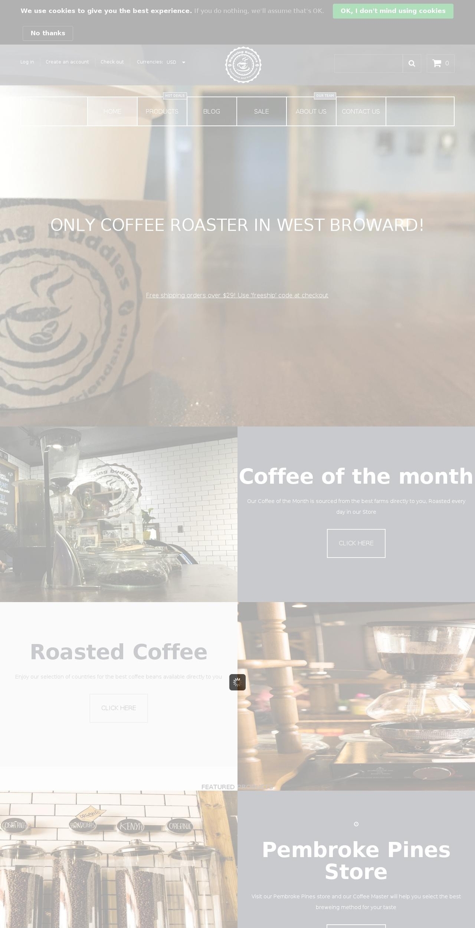 roastingbuddies.com shopify website screenshot