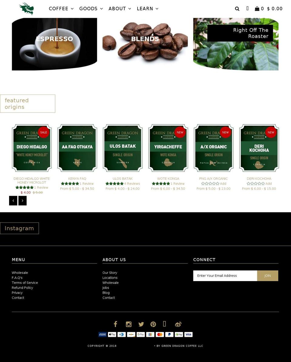 roastingindependance.com — Shopify storefront screenshot