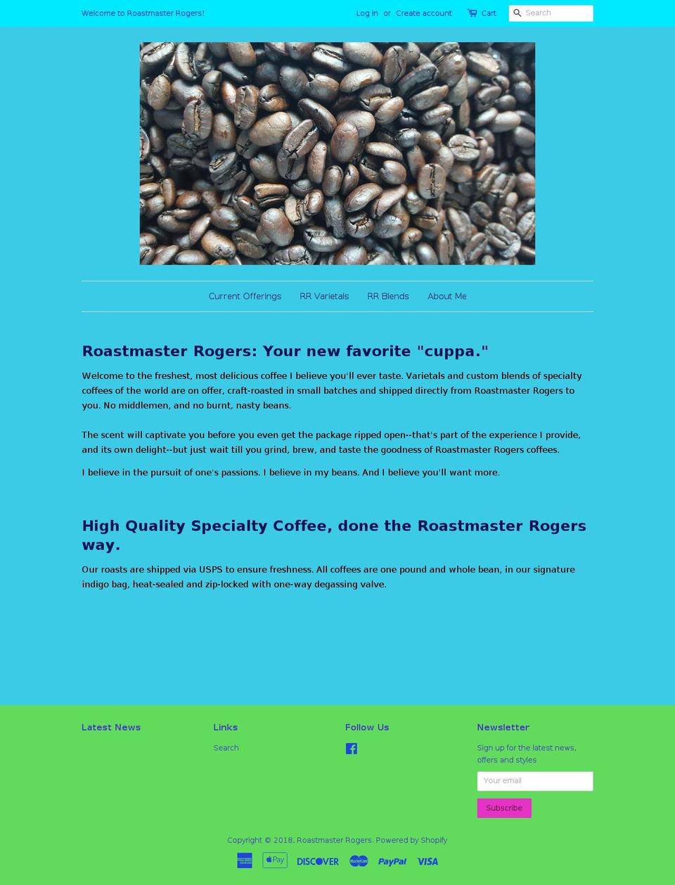 roastmaster-rogers.com — Shopify storefront screenshot