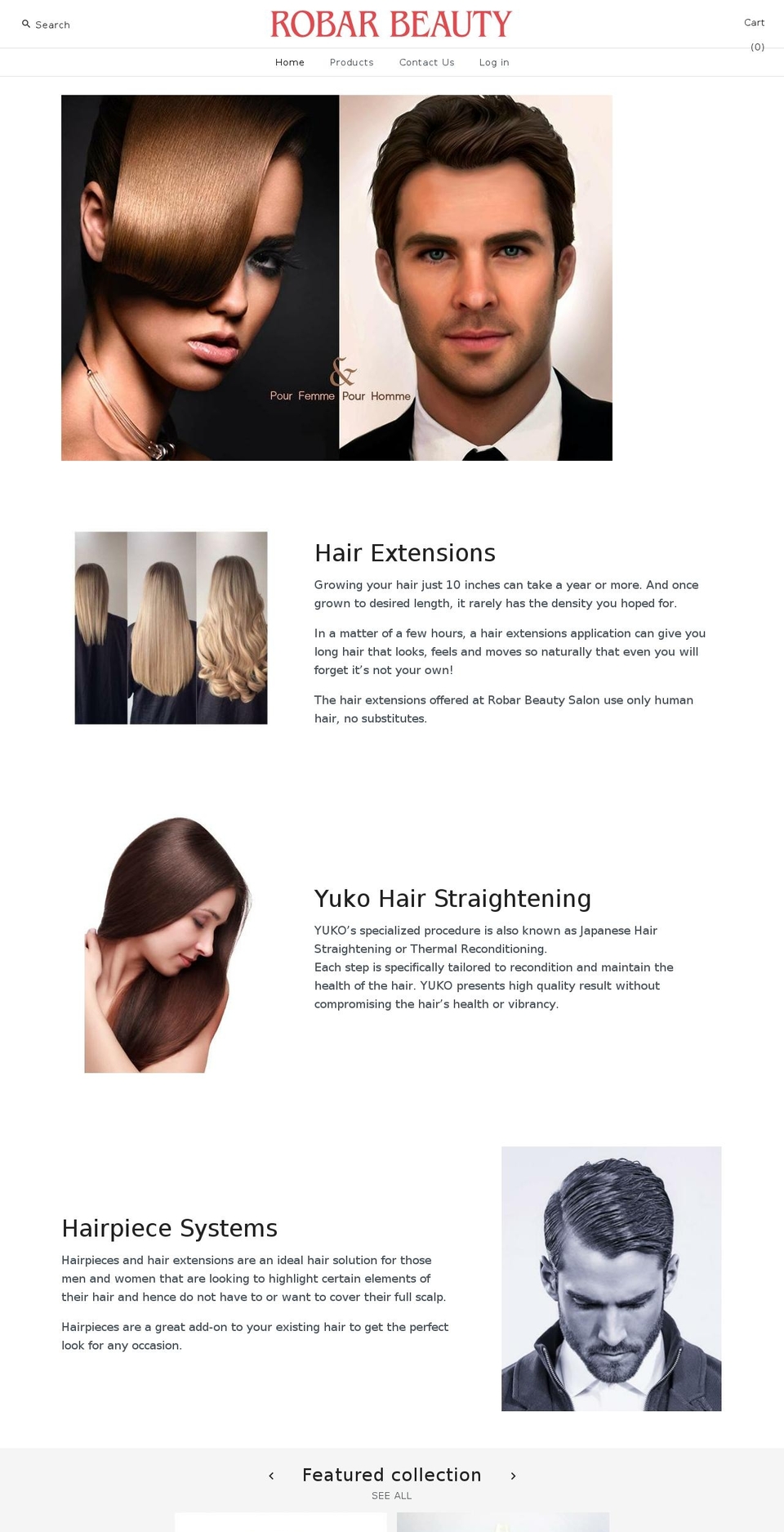 robarsalon.com shopify website screenshot