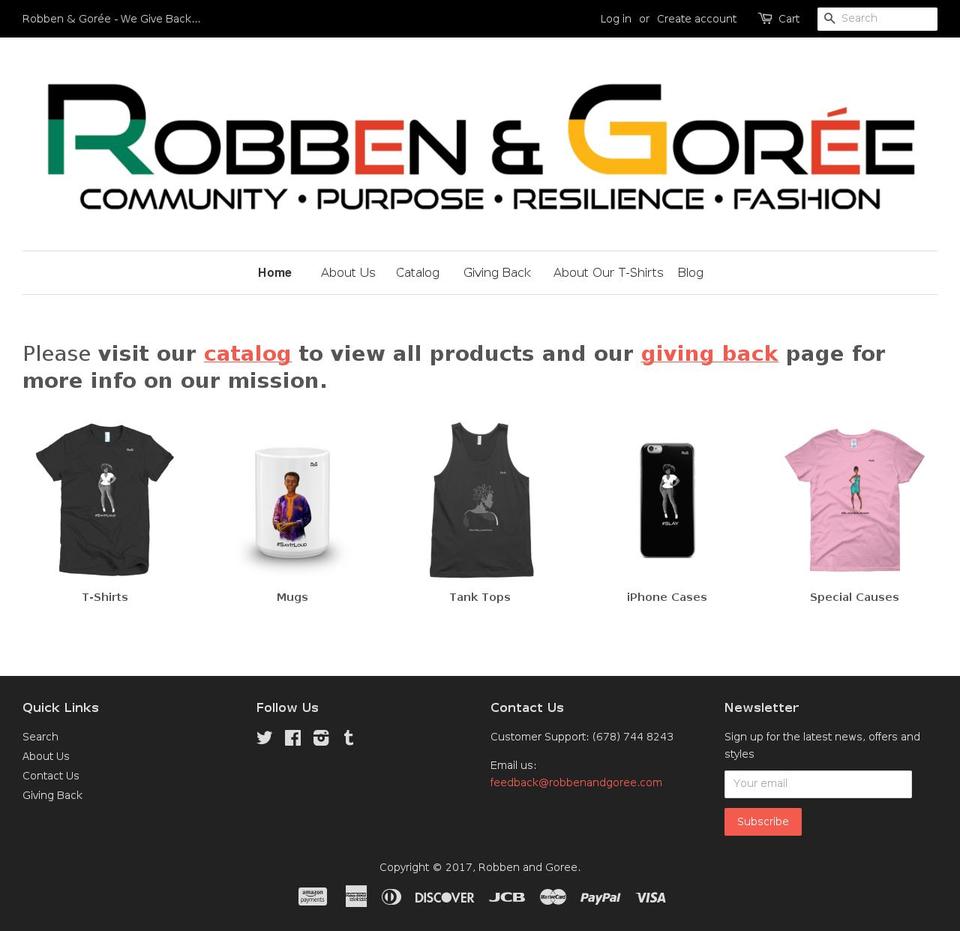 robbenandgoree.com shopify website screenshot