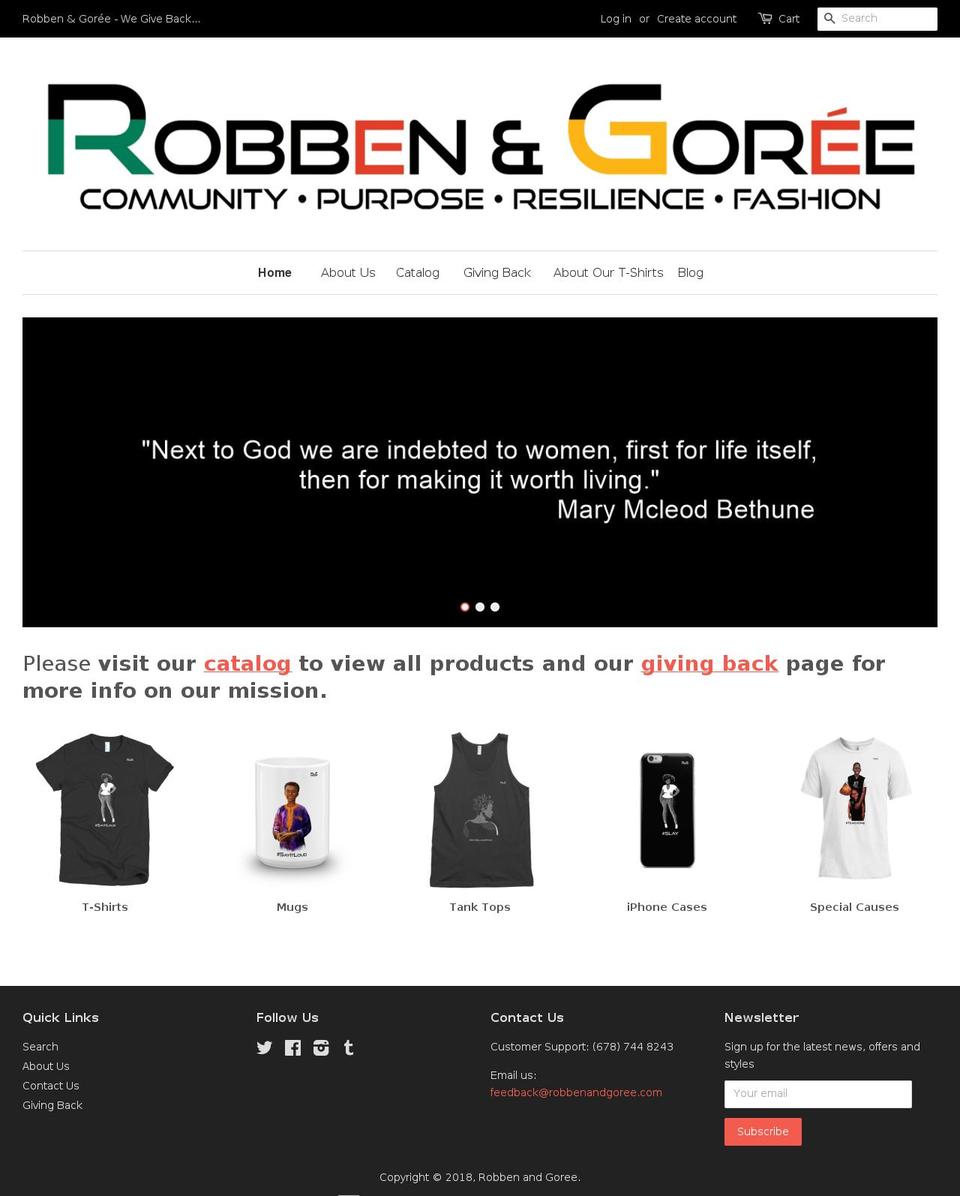 robbenandgoree.net shopify website screenshot