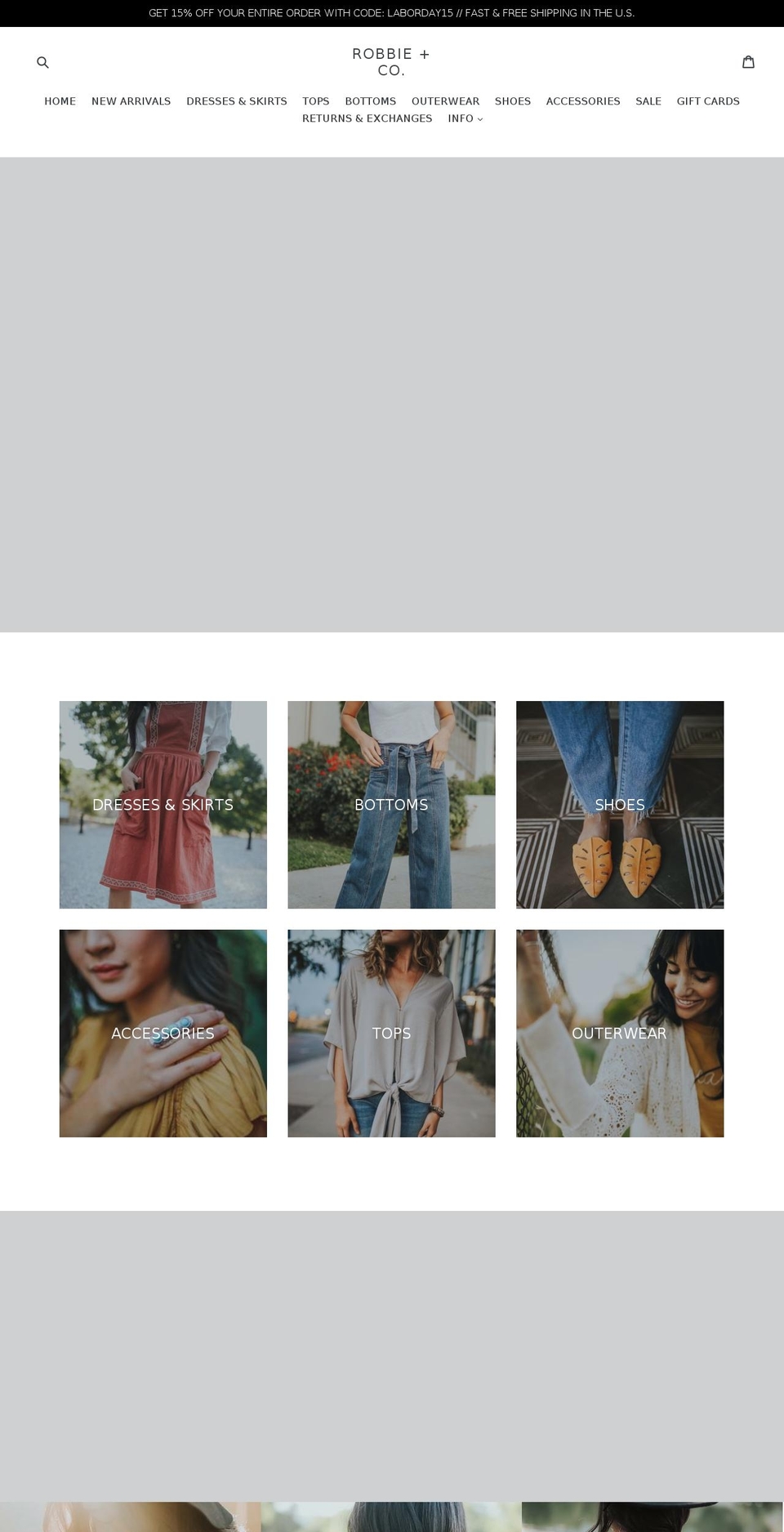 robbieandco.com — Shopify storefront screenshot