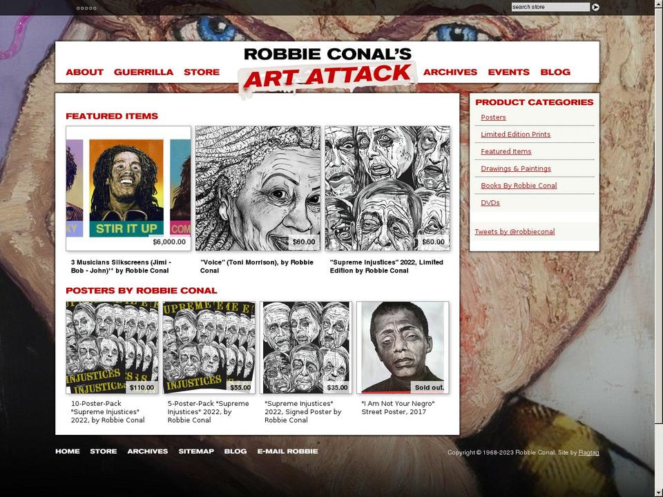 robbieconal.myshopify.com shopify website screenshot