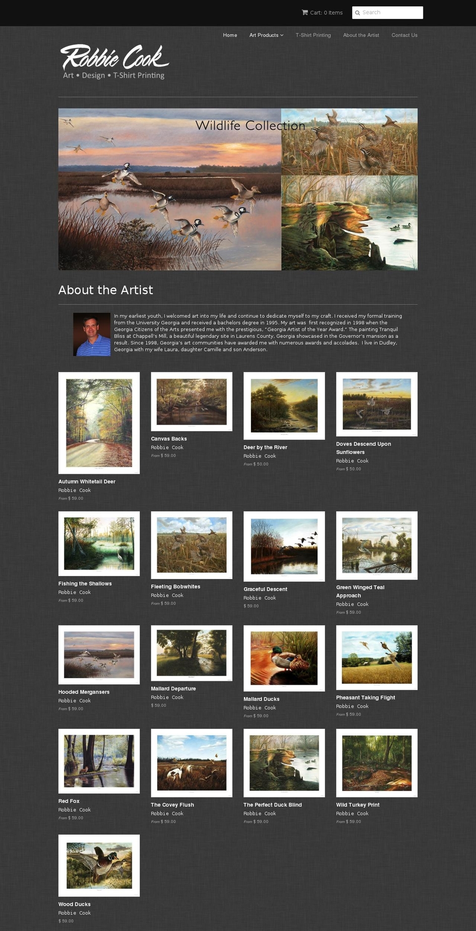 robbiecook.com shopify website screenshot