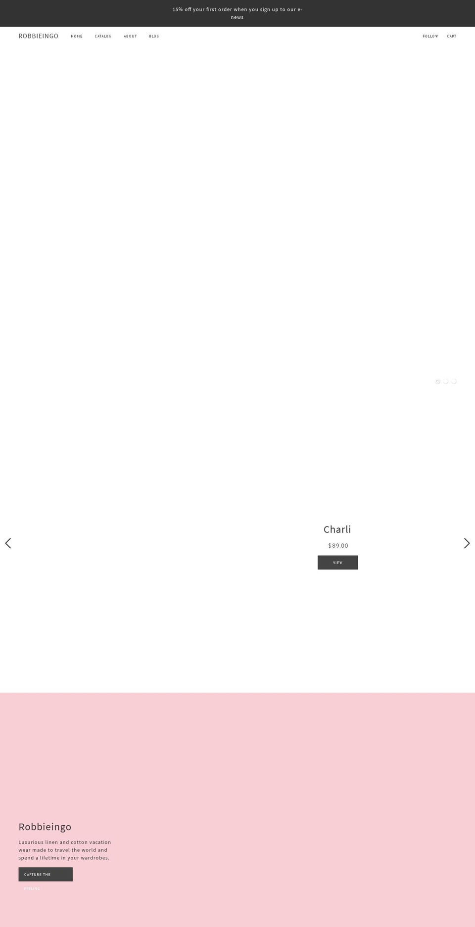 robbieingo.com shopify website screenshot