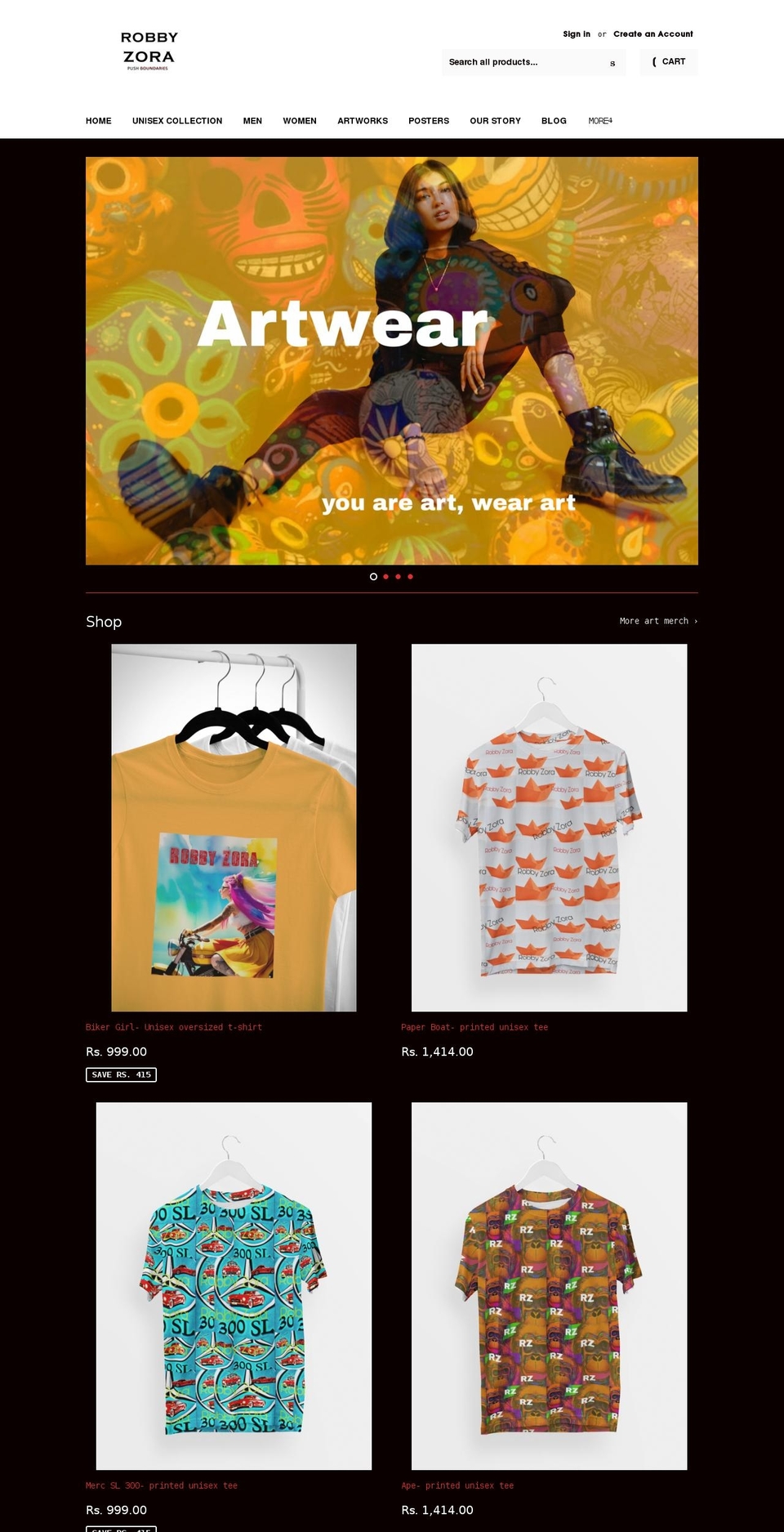 robbyzora.com shopify website screenshot