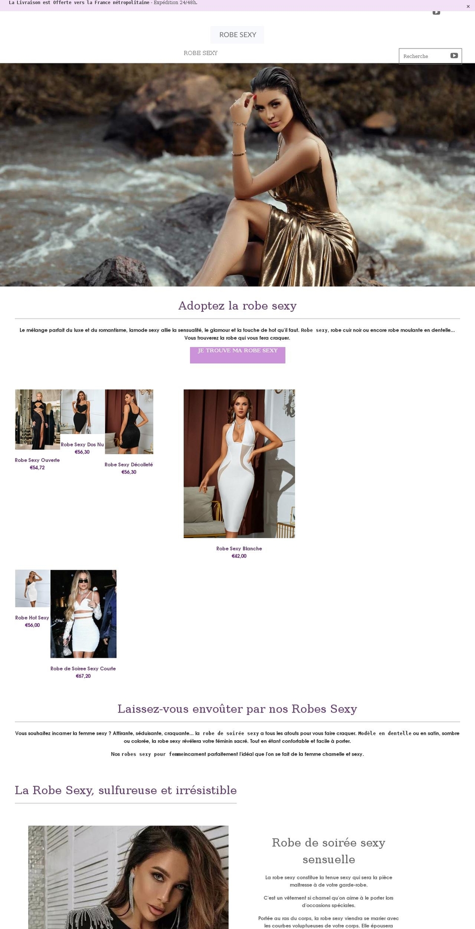 robe-sexy.fr shopify website screenshot