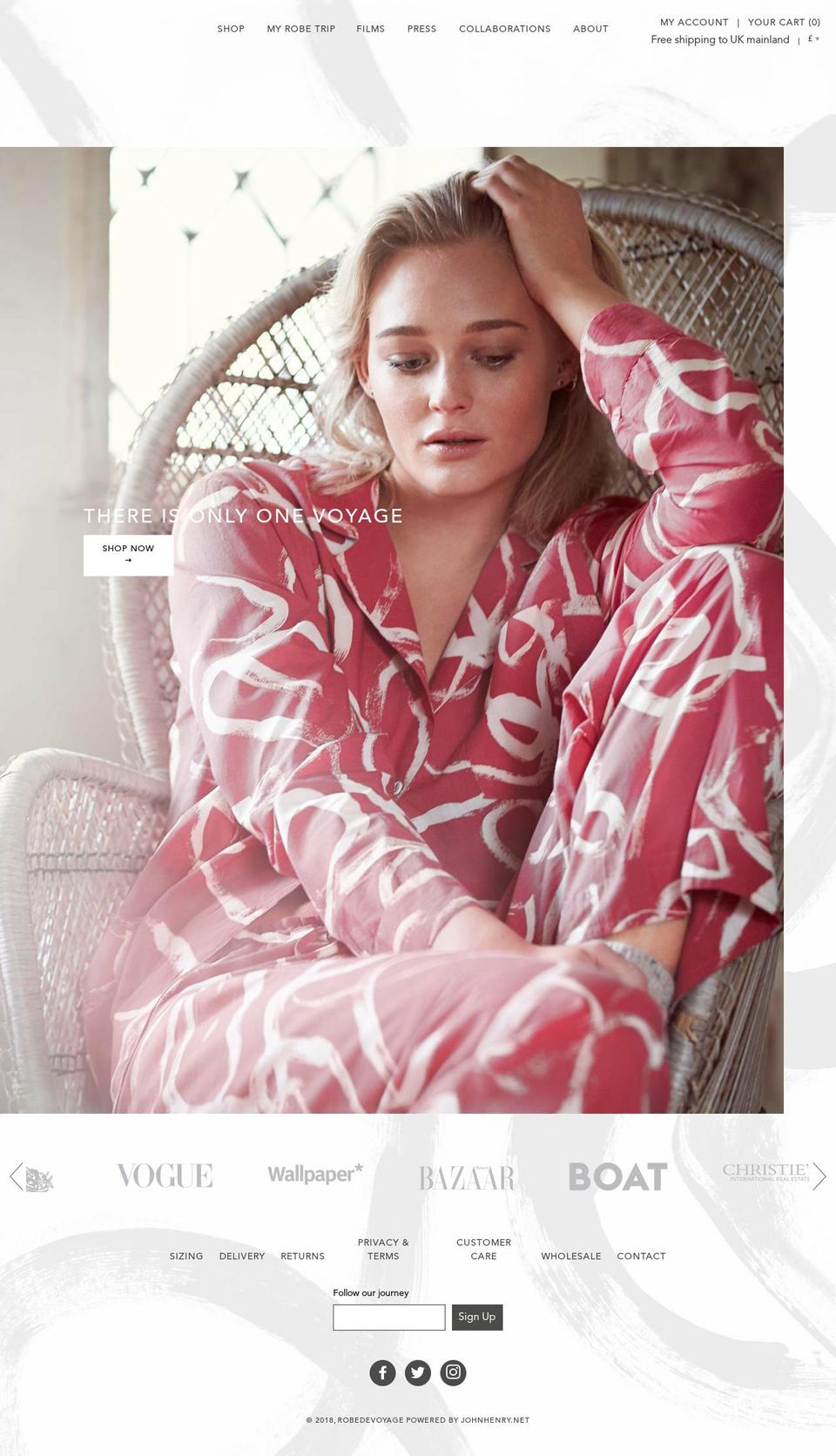 robedevoyage.com shopify website screenshot